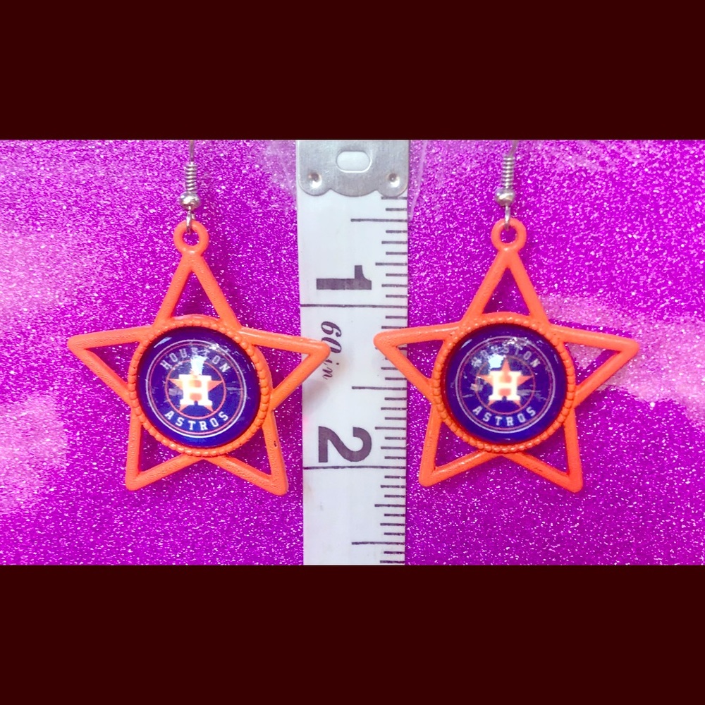Orange Star Houston Astros Earrings